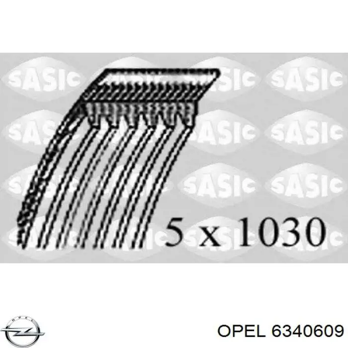 Клиновий ремінь Opel 6340609 ціна, від 8.28 USD