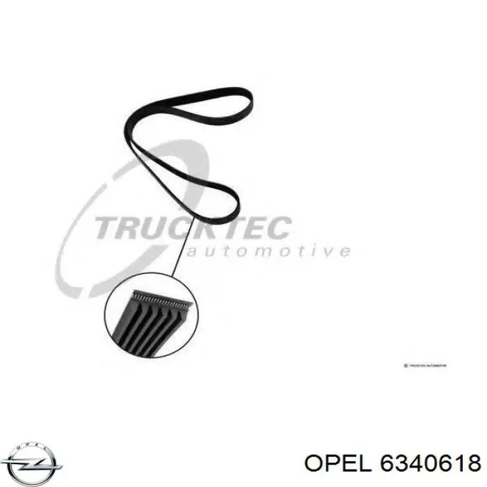 Клиновий ремінь Opel 6340618 ціна, від 13.17 USD