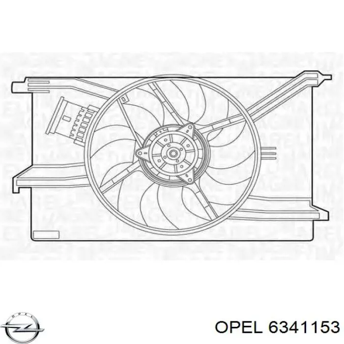 Дифузор (кожух) радіатора охолодження 6341153 Opel