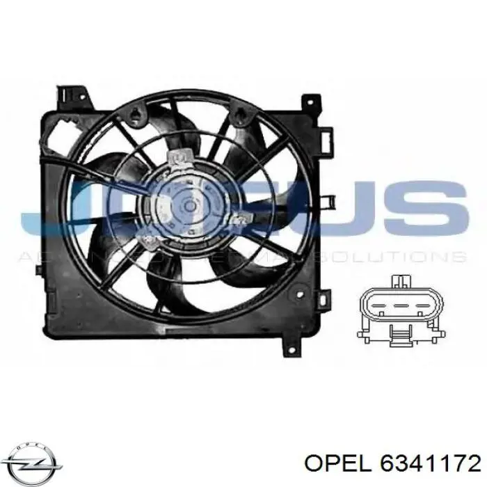 Купити 6341172 Opel Вентилятор/крильчатка радіатора охолодження