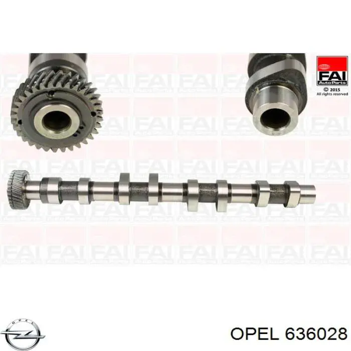 636028 Opel розподільний вал двигуна випускний