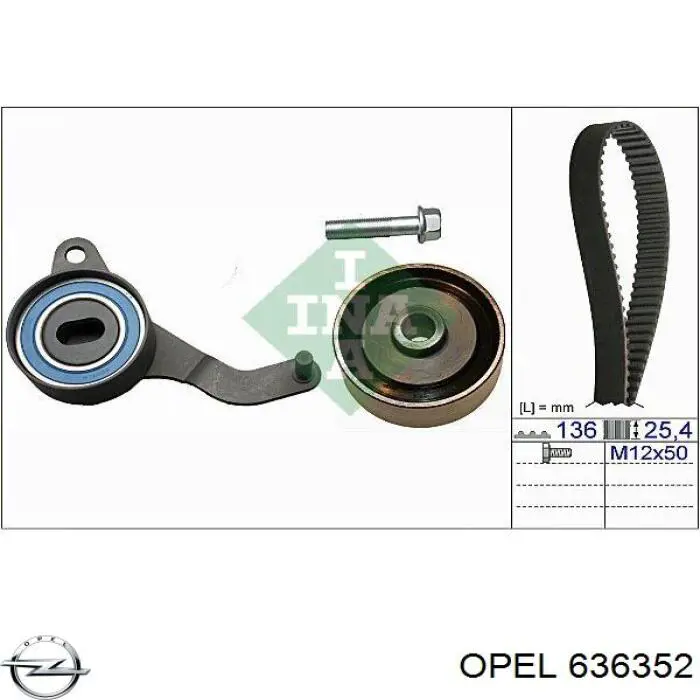 636352 Opel ремінь грм
