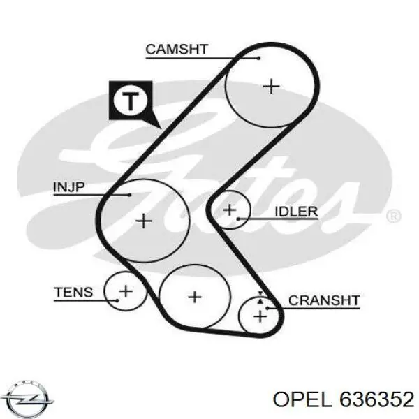 Зубчастий ремінь Opel 636352 ціна, від 14.88 USD