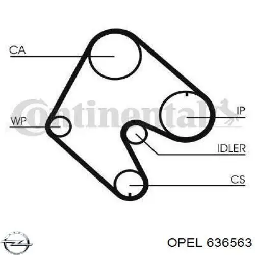 Купити 636563 Opel Ремінь газорозподільного механізму