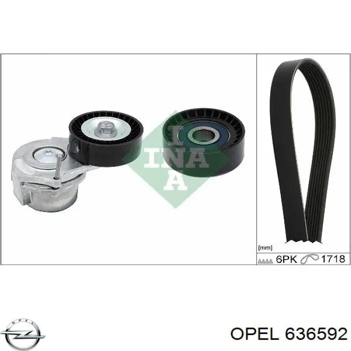 Купити 636592 Opel Натягувач приводного ременя