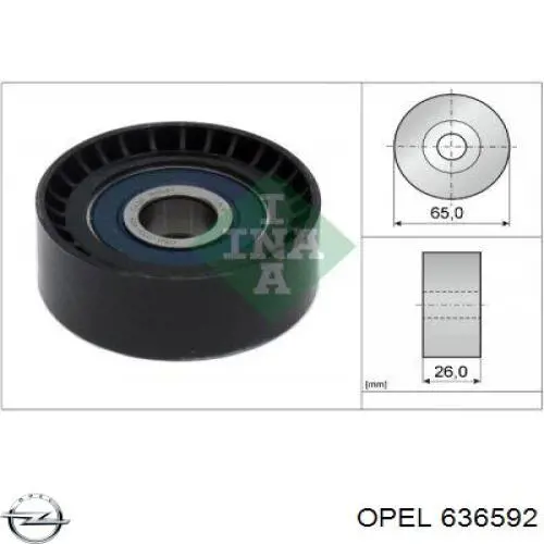 Натягувач приводного ременя Opel 636592 ціна, від 52.22 USD