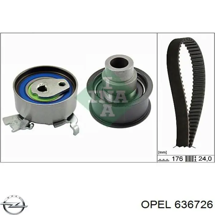 636726 Opel ролик натягувача ременя грм