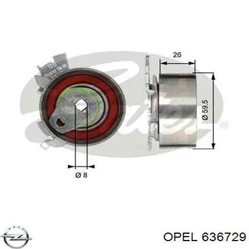Ролик натяжителя ременя газорозподілу Opel 636729 ціна, від 24.77 USD