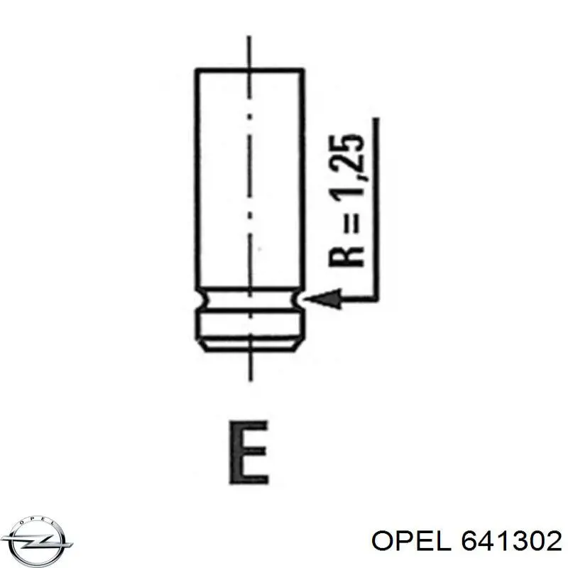 641302 Opel клапан випускний