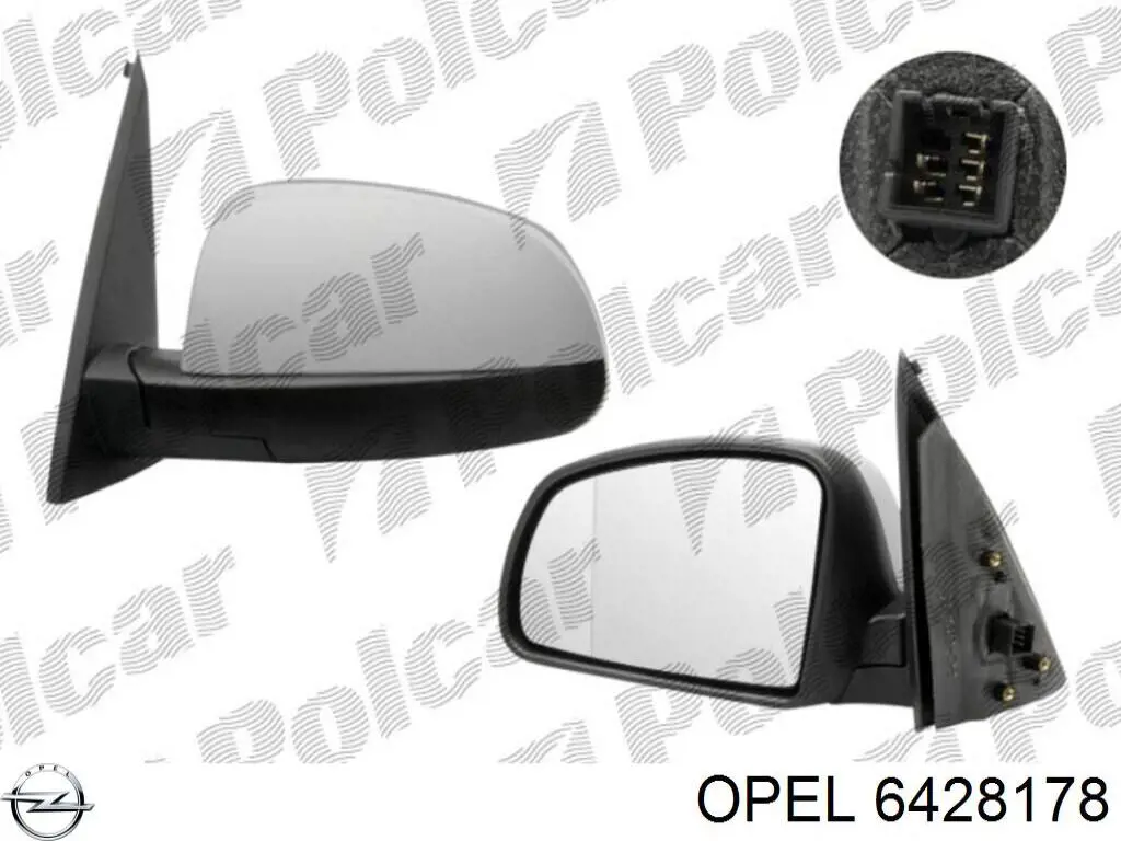 6428178 Opel Праве дзеркало заднього виду