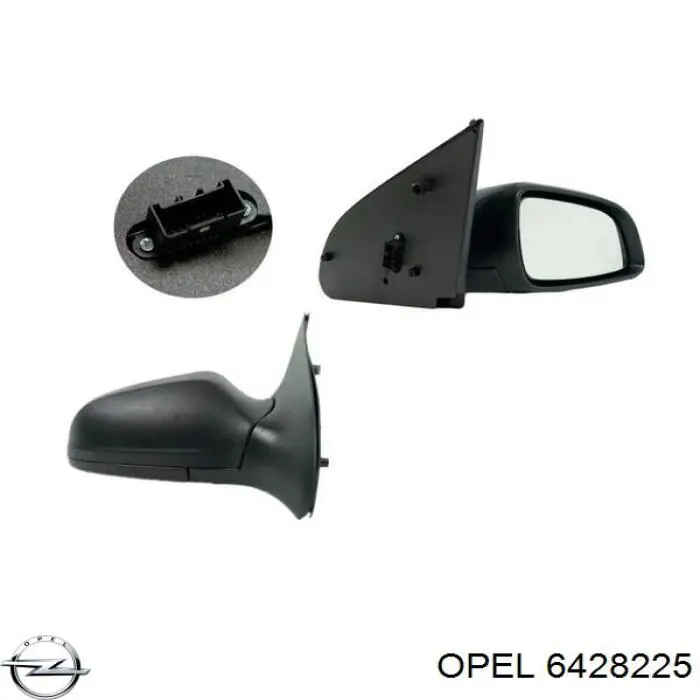 6428225 Opel дзеркало заднього виду, ліве