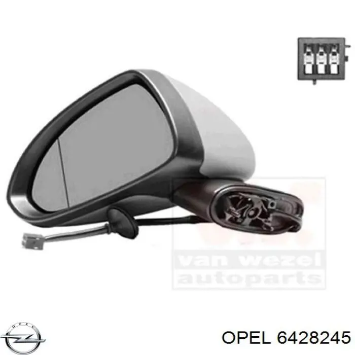Купити 6428245 Opel Бічне дзеркало заднього виду ліве
