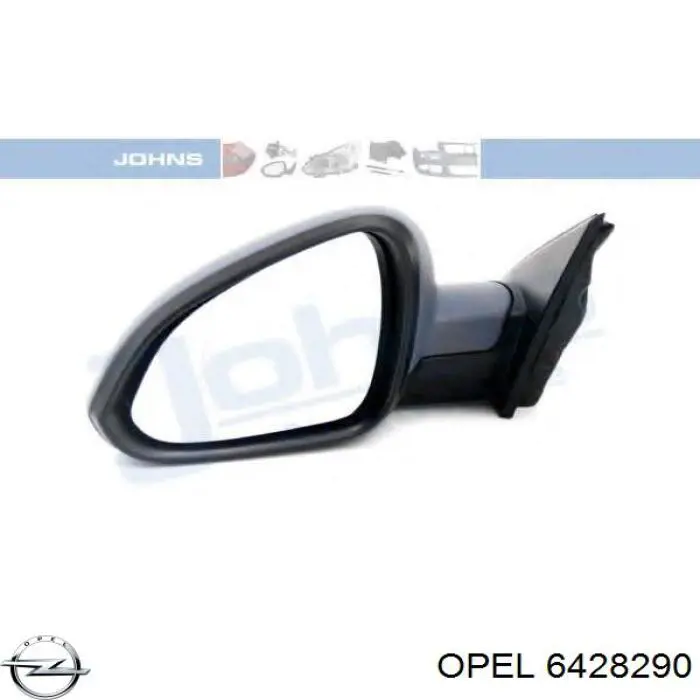 6428290 Opel дзеркало заднього виду, ліве