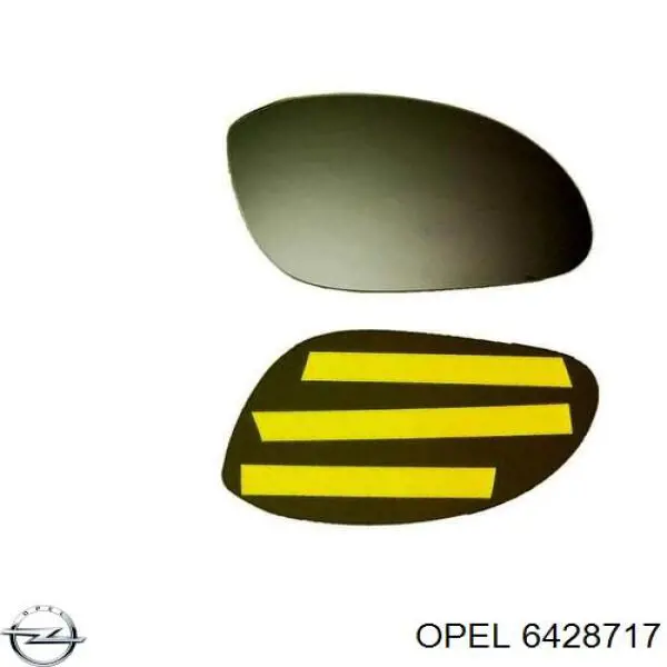 Купити 6428717 Opel Дзеркальний елемент дзеркала заднього виду, лівого