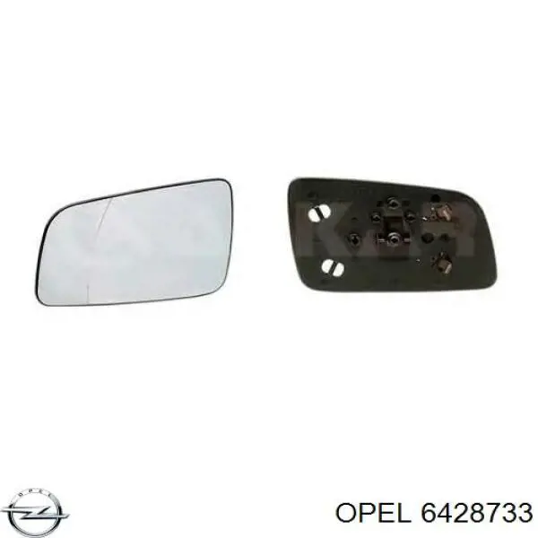 Купити 6428733 Opel Дзеркальний елемент дзеркала заднього виду, лівого