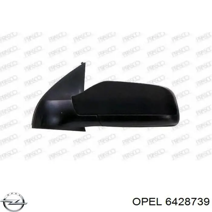 Дзеркальний елемент дзеркала заднього виду, правого 6428739 Opel