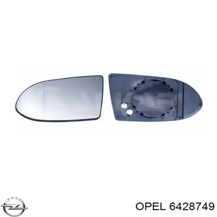 6428749 Opel дзеркальний елемент дзеркала заднього виду, лівого