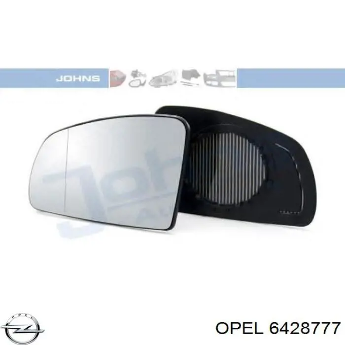 Купити 6428777 Opel Дзеркальний елемент дзеркала заднього виду, лівого