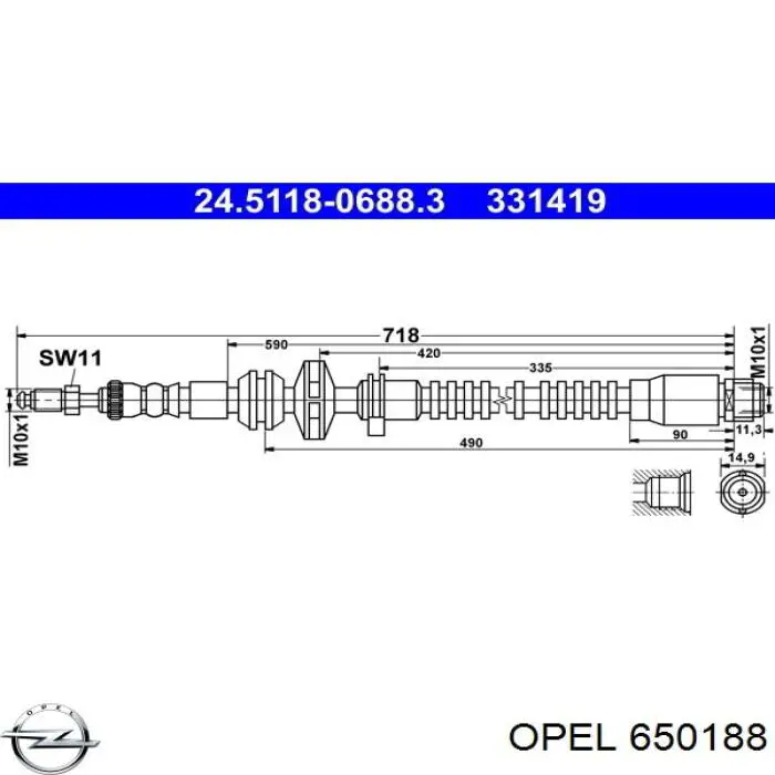  Opel 0650188 ціна, від 10.84 USD