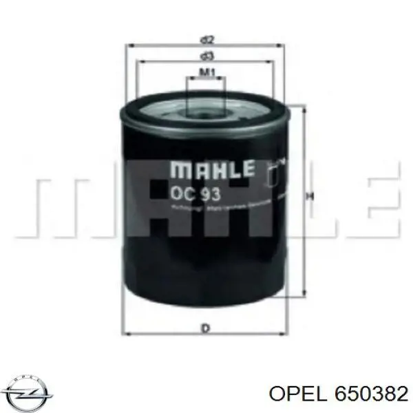 Масляний фільтр 650382 Opel