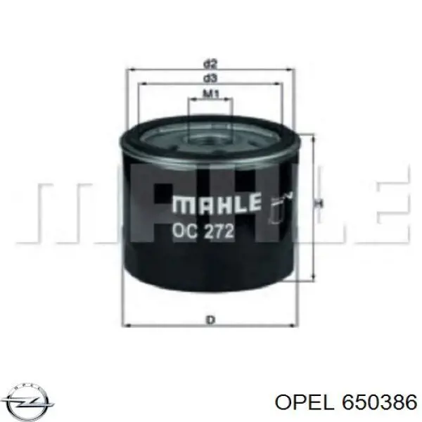 Масляний фільтр 650386 Opel
