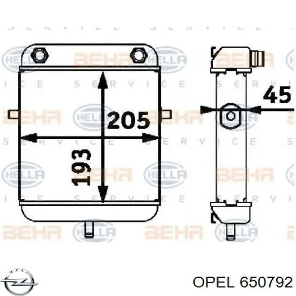 650792 Opel радіатор масляний