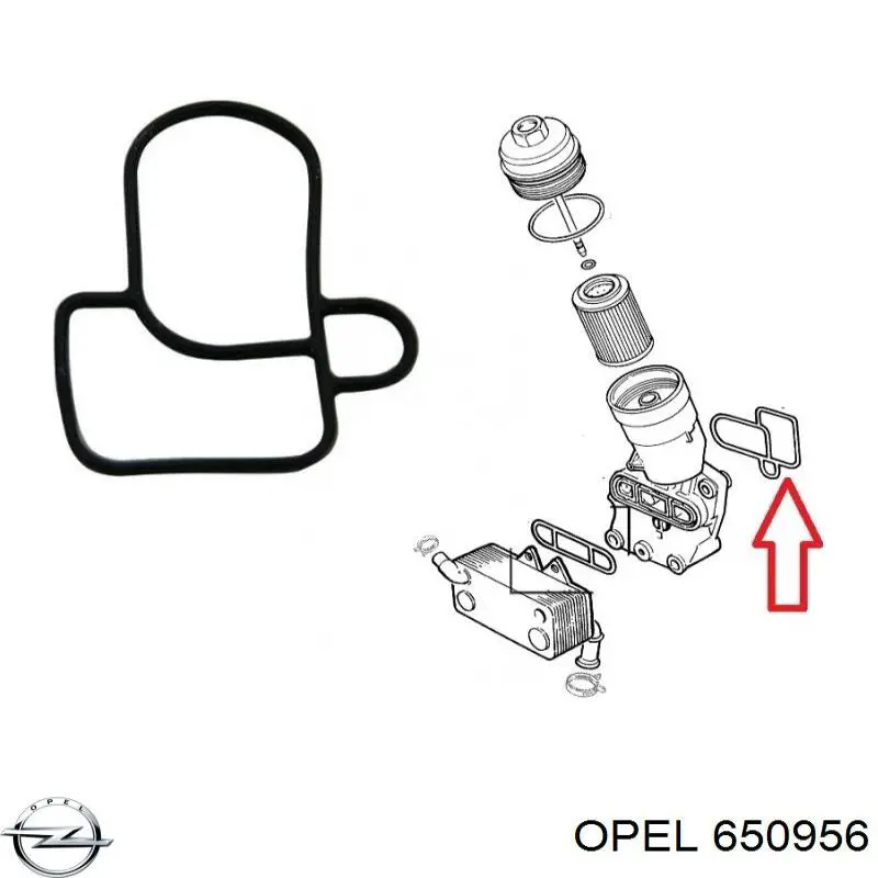 650956 Opel прокладка адаптера маслянного фільтра
