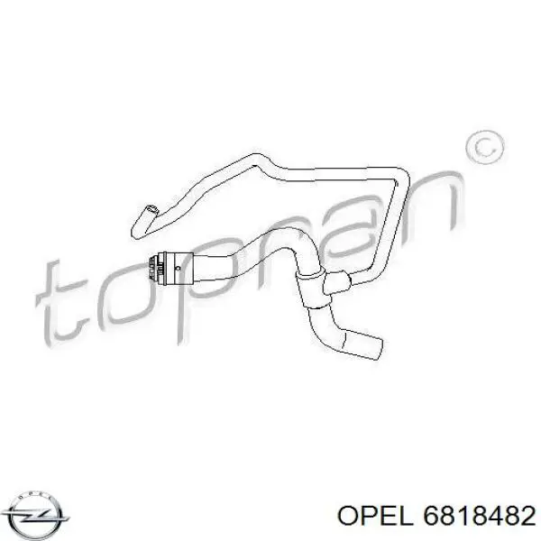 6818482 Opel шланг радіатора опалювача/пічки, подача