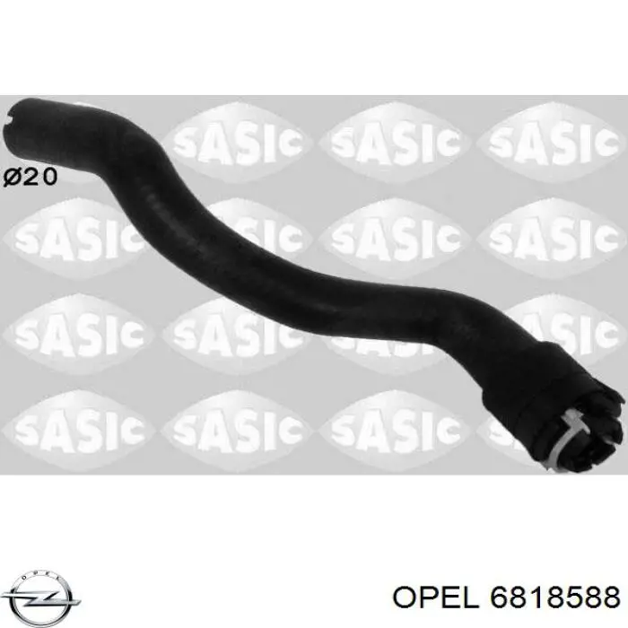 Купити 6818588 Opel Шланг радіатора опалювача/пічки, обратка