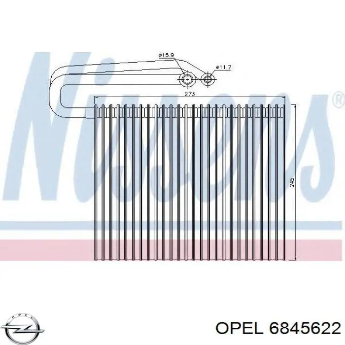 Випаровувач кондиціонера Opel 6845622 ціна, від 71.27 USD