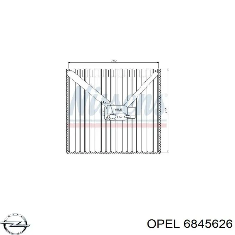 Випаровувач кондиціонера Opel 6845626 ціна, від 79.95 USD