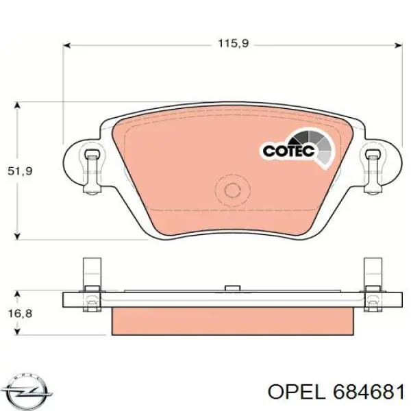 684681 Opel подушка (опора двигуна, ліва)