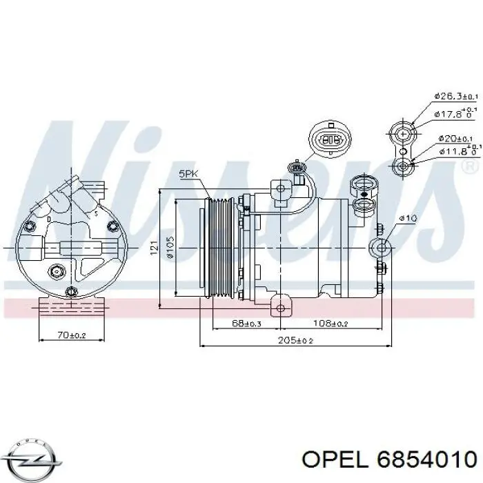Купити 6854010 Opel Компресор кліматичної установки