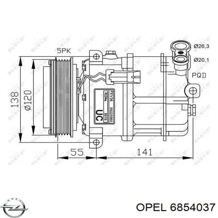 Купити 6854037 Opel Компресор кліматичної установки