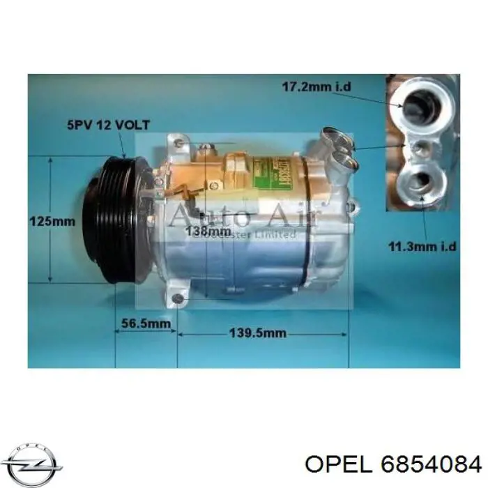 Компресор системи кондиціювання Opel 6854084 ціна, від 268.97 USD