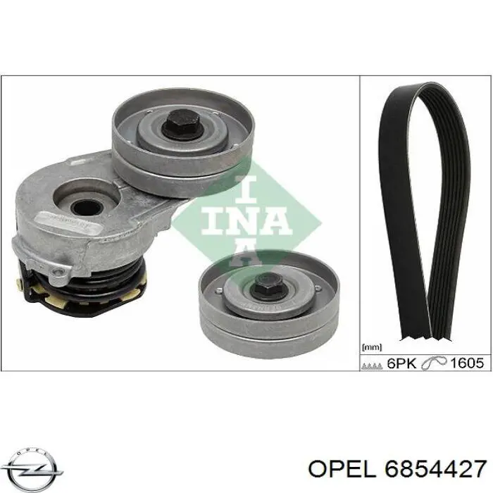 Ролик натягувача приводного ременя Opel 6854427