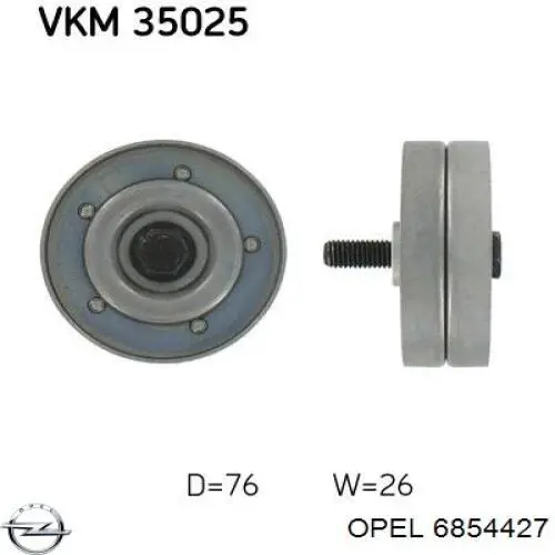 6854427 Opel ролик натягувача приводного ременя