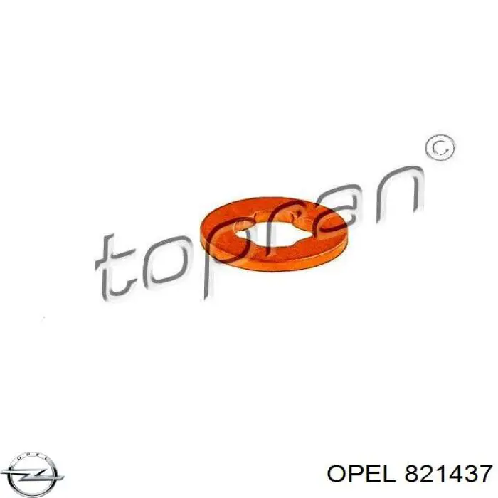 821437 Opel кільце форсунки інжектора, посадочне