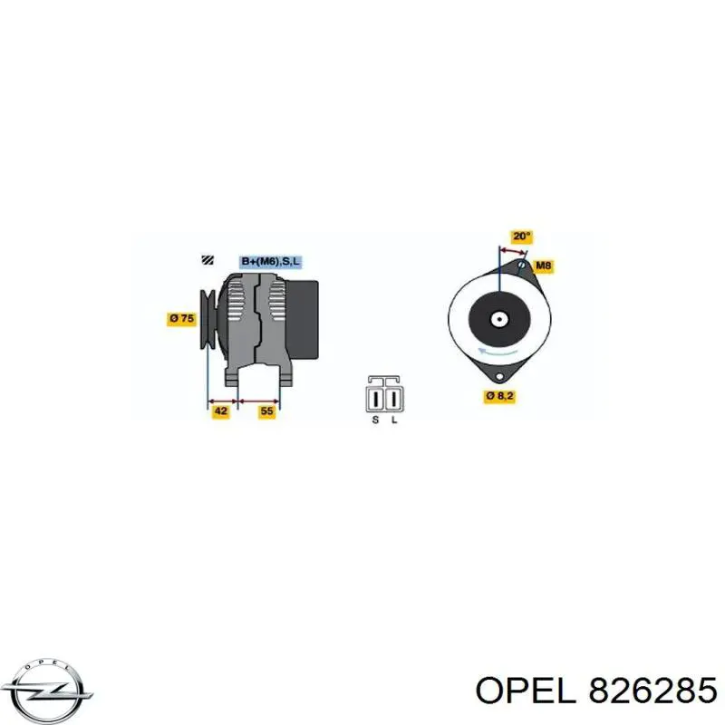 826285 Opel Датчик положення дросельної заслінки (потенціометр)