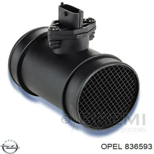 836593 Opel датчик потоку (витрати повітря, витратомір MAF - (Mass Airflow))