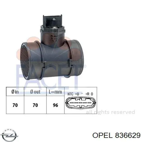 836629 Opel Датчик витрати повітря