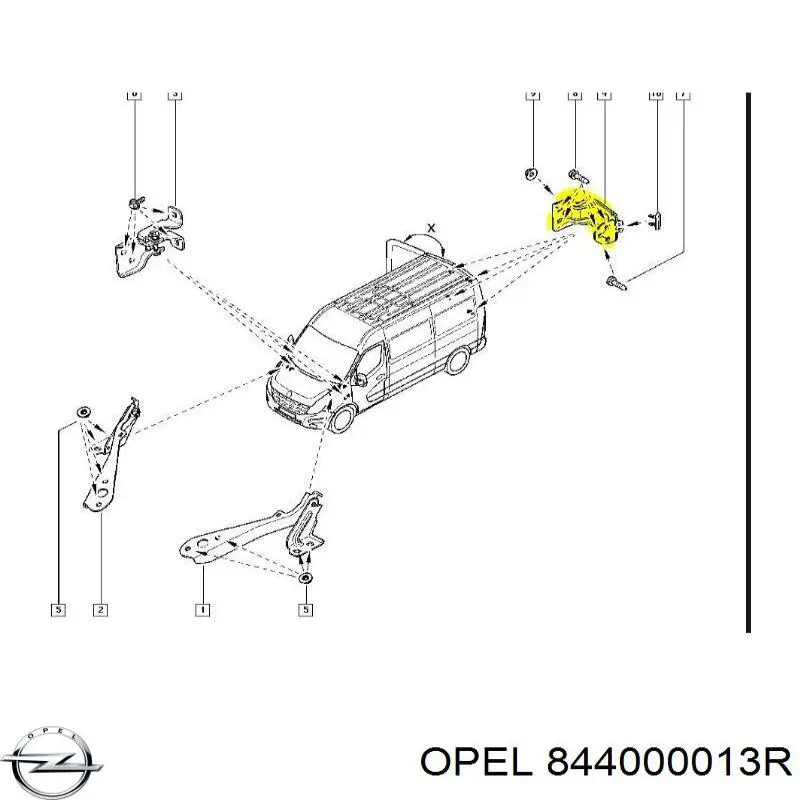 Петля дверей задньої (розпашної) Opel 4420149 ціна, від 79.52 USD