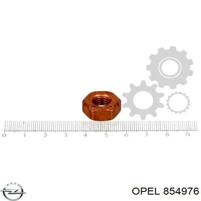 854976 Opel Гайка кріплення приймальної труби глушника (штанів)