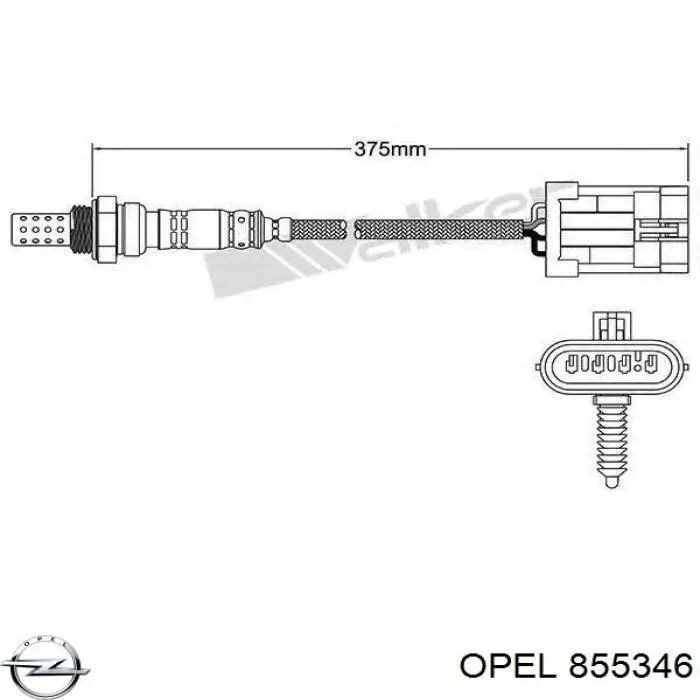 855346 Opel лямбдазонд, датчик кисню