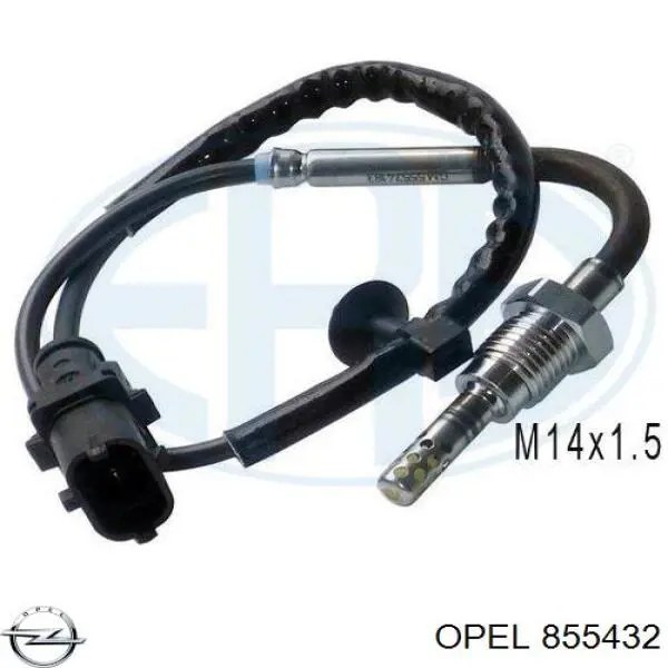 855432 Opel датчик температури відпрацьованих газів (вг, до каталізатора)