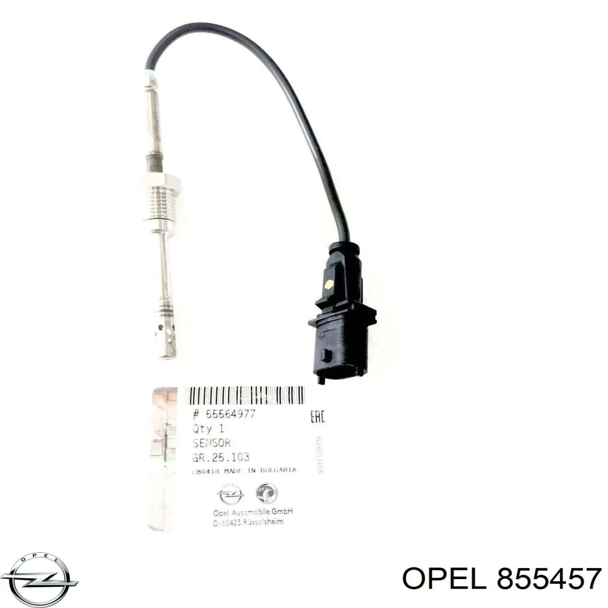 855457 Opel датчик температури відпрацьованих газів (вг, до каталізатора)