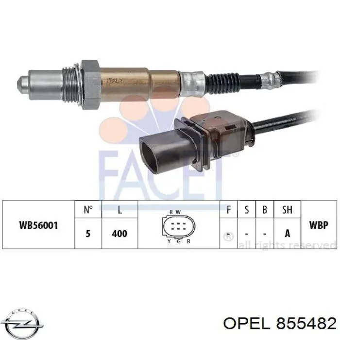 855482 Opel Лямбдазонд, датчик кисню до каталізатора