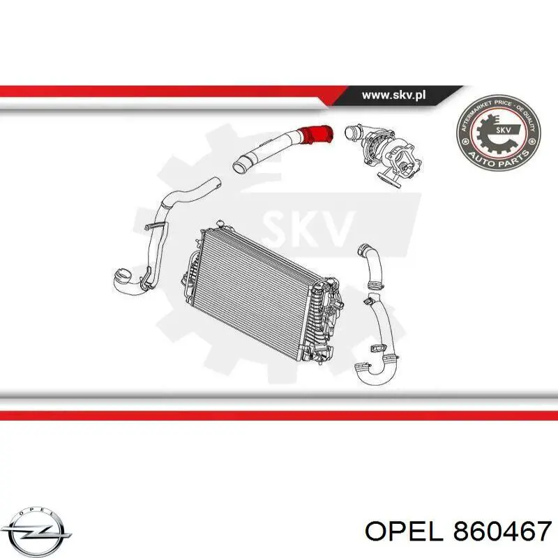 Шланг/патрубок интеркуллера Opel 0860467 ціна, від 17.28 USD