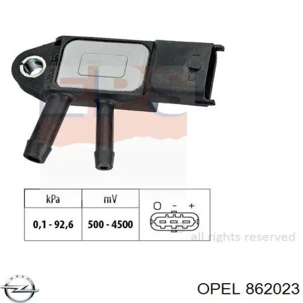 Датчик тиску вихлопних газів Opel 862023 ціна, від 15.77 USD
