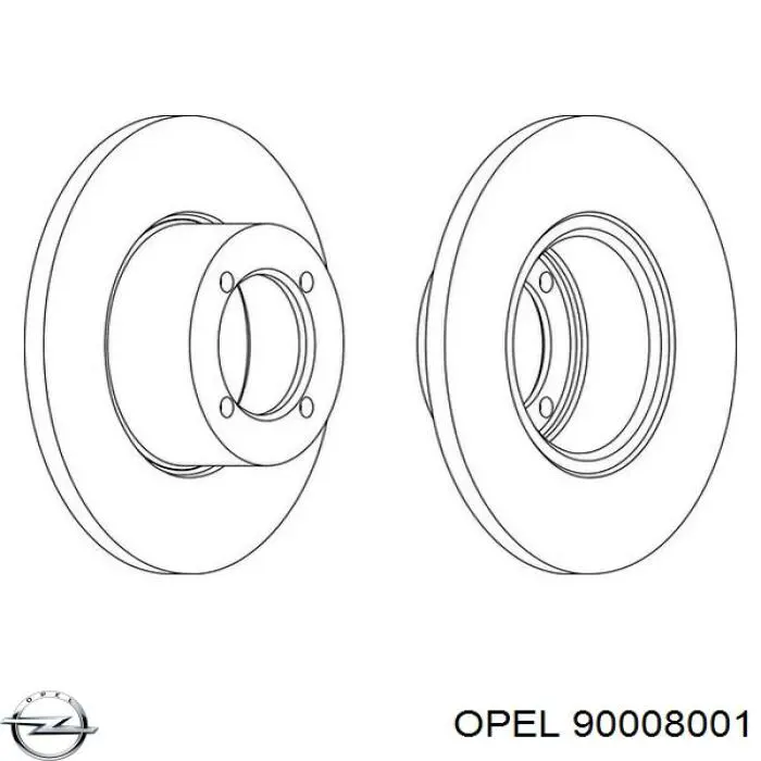 Диск гальмівний передній 90008001 Opel